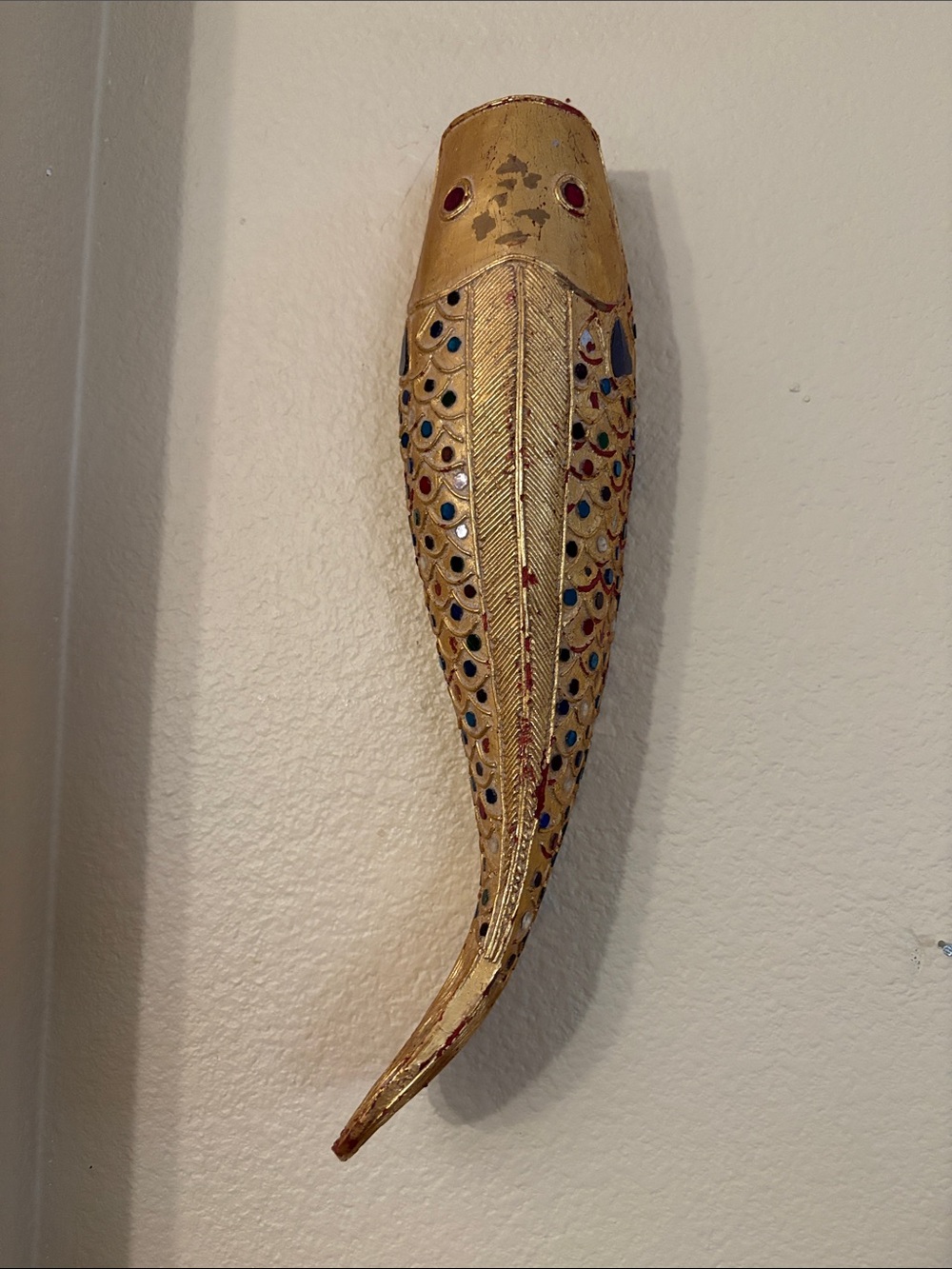 Gold Decorative Fish Wall Accent - Handcrafted Home Wall Decor